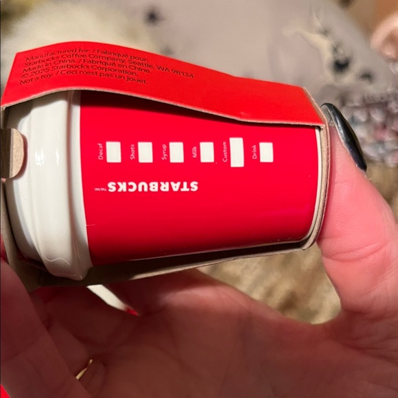 NIB Starbucks 2025 Red and White Ornament - Picture 6 of 7